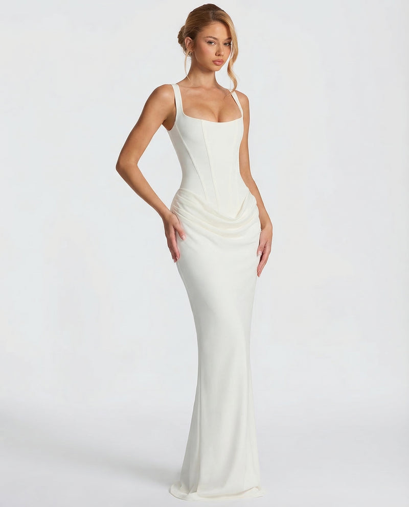 Elviska | Sochárska drapéria korzetových maxi šiat