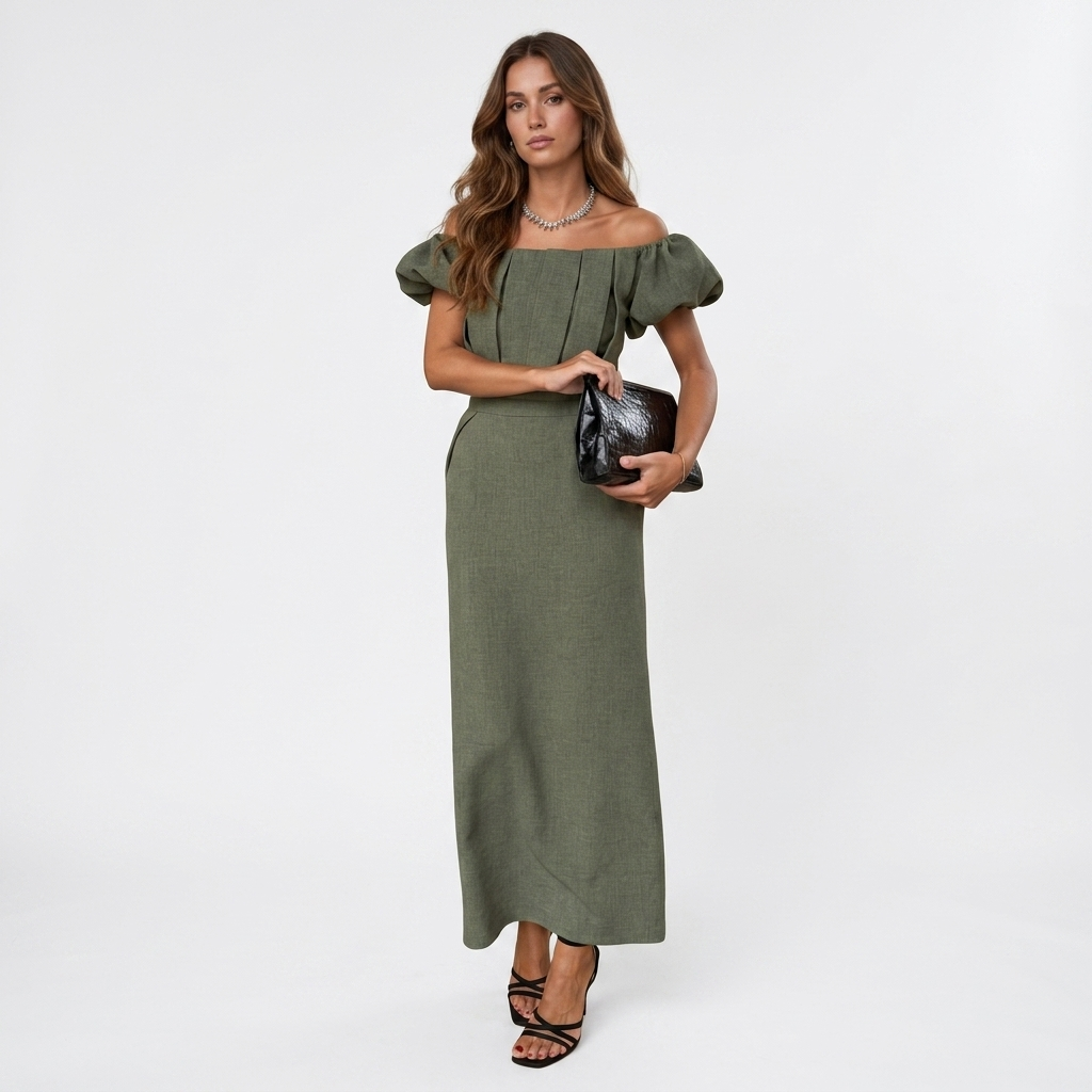 Jasmine | Elegancia zvýrazneného pásu v midi strihu